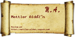 Mettler Aldán névjegykártya